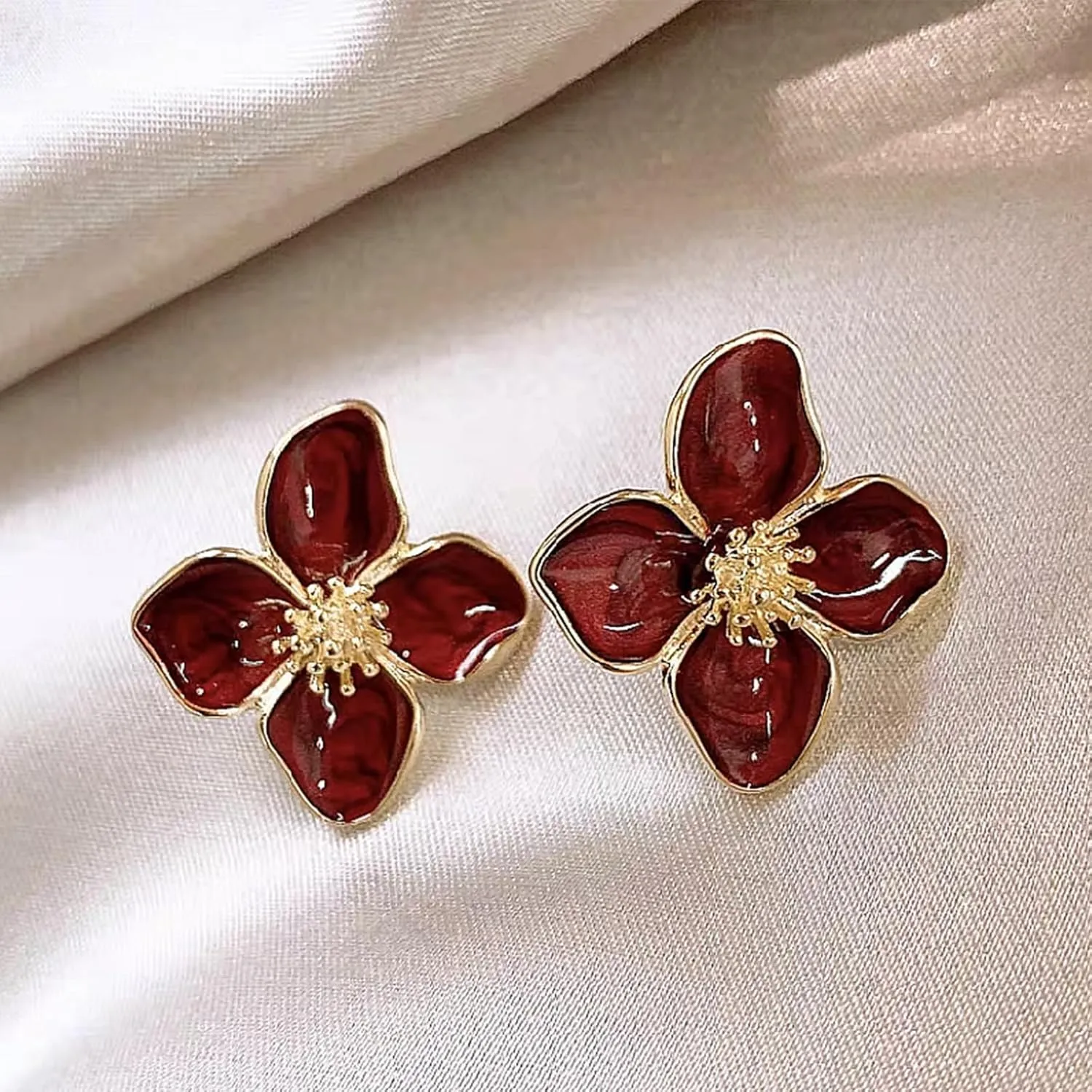 Gold Flower Earrings for Women Flower Stud Earrings Floral Statement Spring Earring Spring Dresses for Women 2025