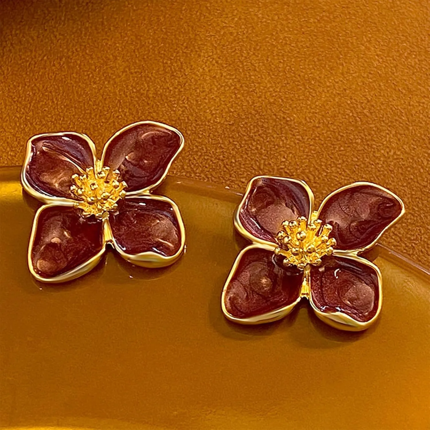 Gold Flower Earrings for Women Flower Stud Earrings Floral Statement Spring Earring Spring Dresses for Women 2025