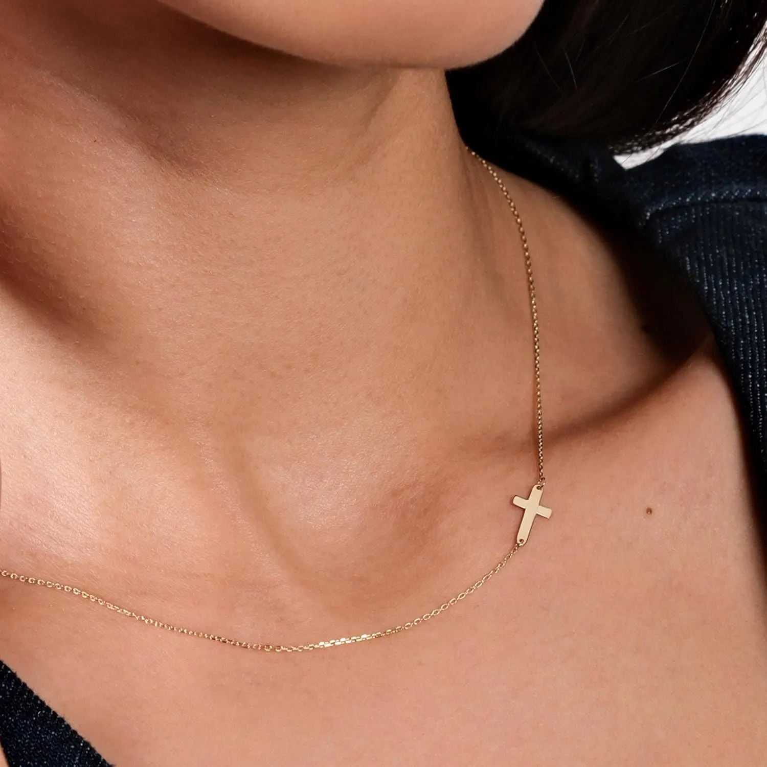 Gold Layered Necklaces for Women, Herringbone Snake Paperclip 14K Gold Plated Chain Choker Necklace Stack Dainty Cute Simple CZ/Pearl/Cross Pendant Necklace Set for Women Trendy Jewelry Gifts