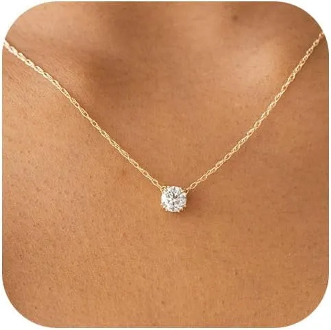 Gold Layered Necklaces for Women, Herringbone Snake Paperclip 14K Gold Plated Chain Choker Necklace Stack Dainty Cute Simple CZ/Pearl/Cross Pendant Necklace Set for Women Trendy Jewelry Gifts