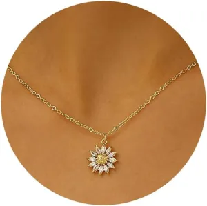 Gold Necklace for Women, 14k Gold Dainty Star of David Flower Sun Evil Eye Infinity Design Simple Pendent Necklace