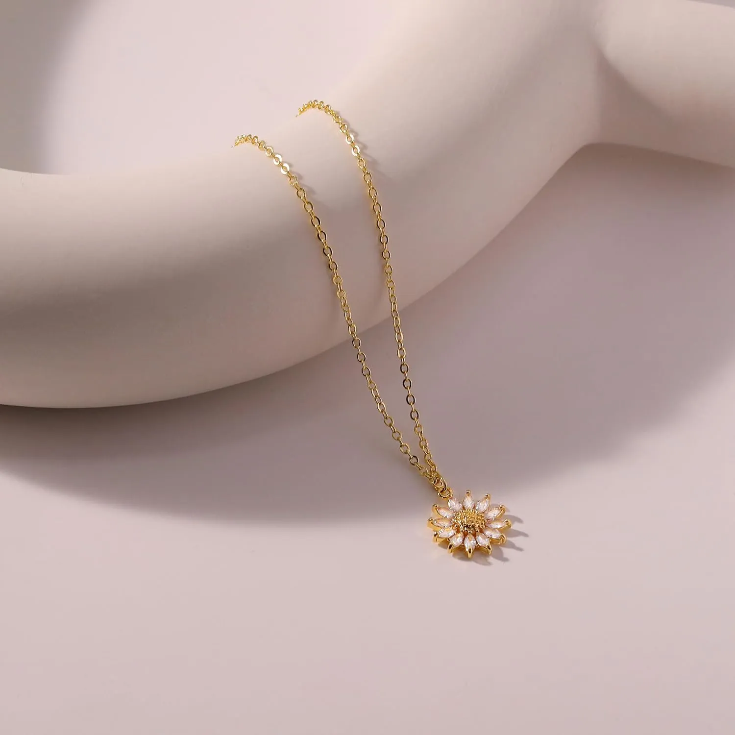 Gold Necklace for Women, 14k Gold Dainty Star of David Flower Sun Evil Eye Infinity Design Simple Pendent Necklace