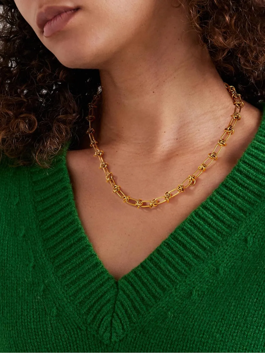 Gold Necklace for Women 14K Gold Plated Chunky Gold Chain Necklaces Personalized Stainless Steel Gold Chain Chunky Necklaces for Women Trendy 