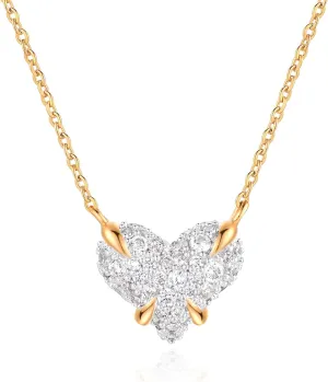 Gold Necklace for Women 14K Gold Plated Simple Chain Cubic Zirconia Pendant Necklace Cute Rhinestone Solitaire Necklace Dainty Gold Jewelry for Women