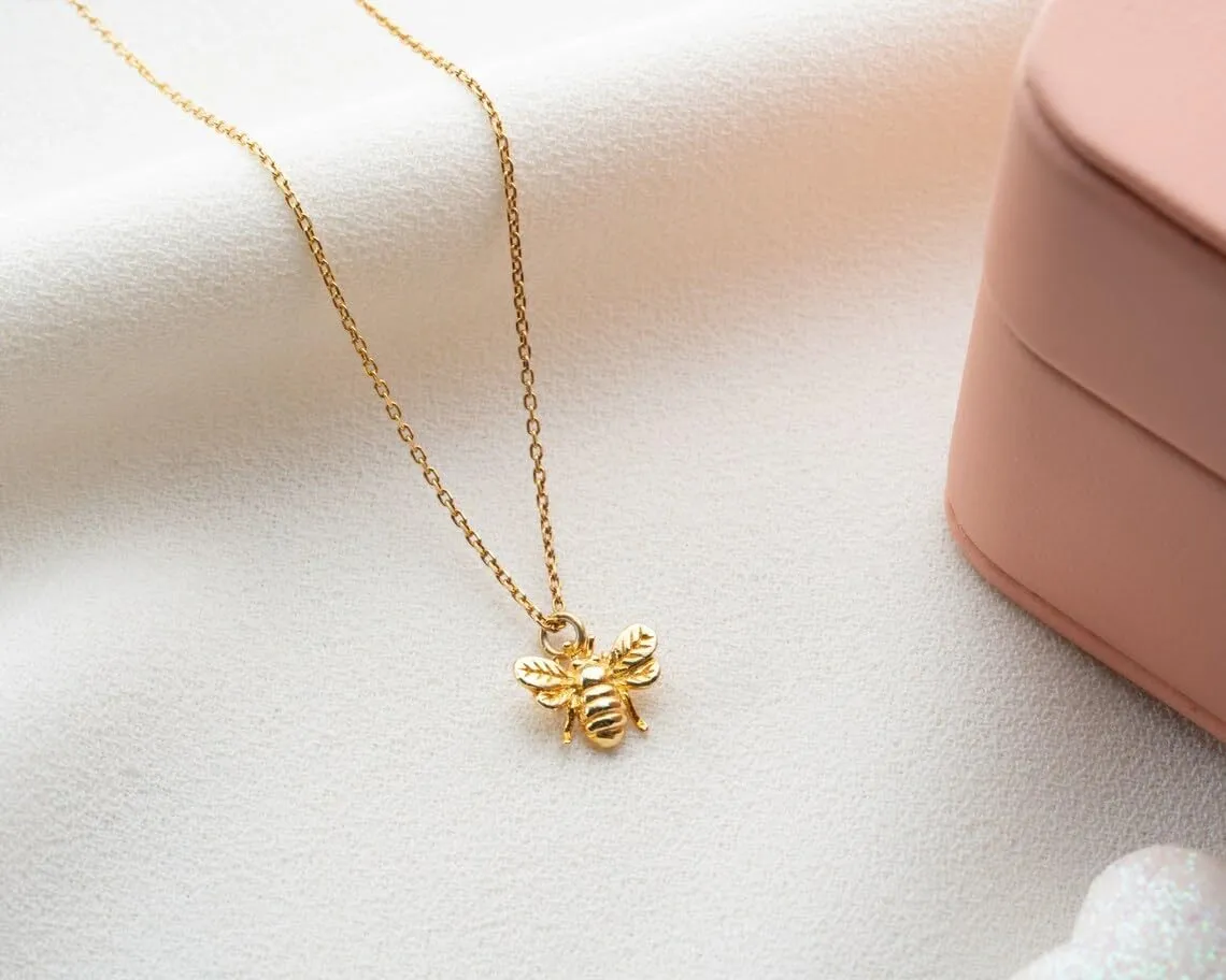 Gold Necklace for Women-14K Gold/Silver Plated Bee,Dragon,Horse,Teddy Bear,Elephant,Butterfly, Hummingbird, FishNecklace for Women Dainty Simple Jewelry for Women Gifts