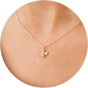 Gold Necklace for Women-14K Gold/Silver Plated Bee,Dragon,Horse,Teddy Bear,Elephant,Butterfly, Hummingbird, FishNecklace for Women Dainty Simple Jewelry for Women Gifts
