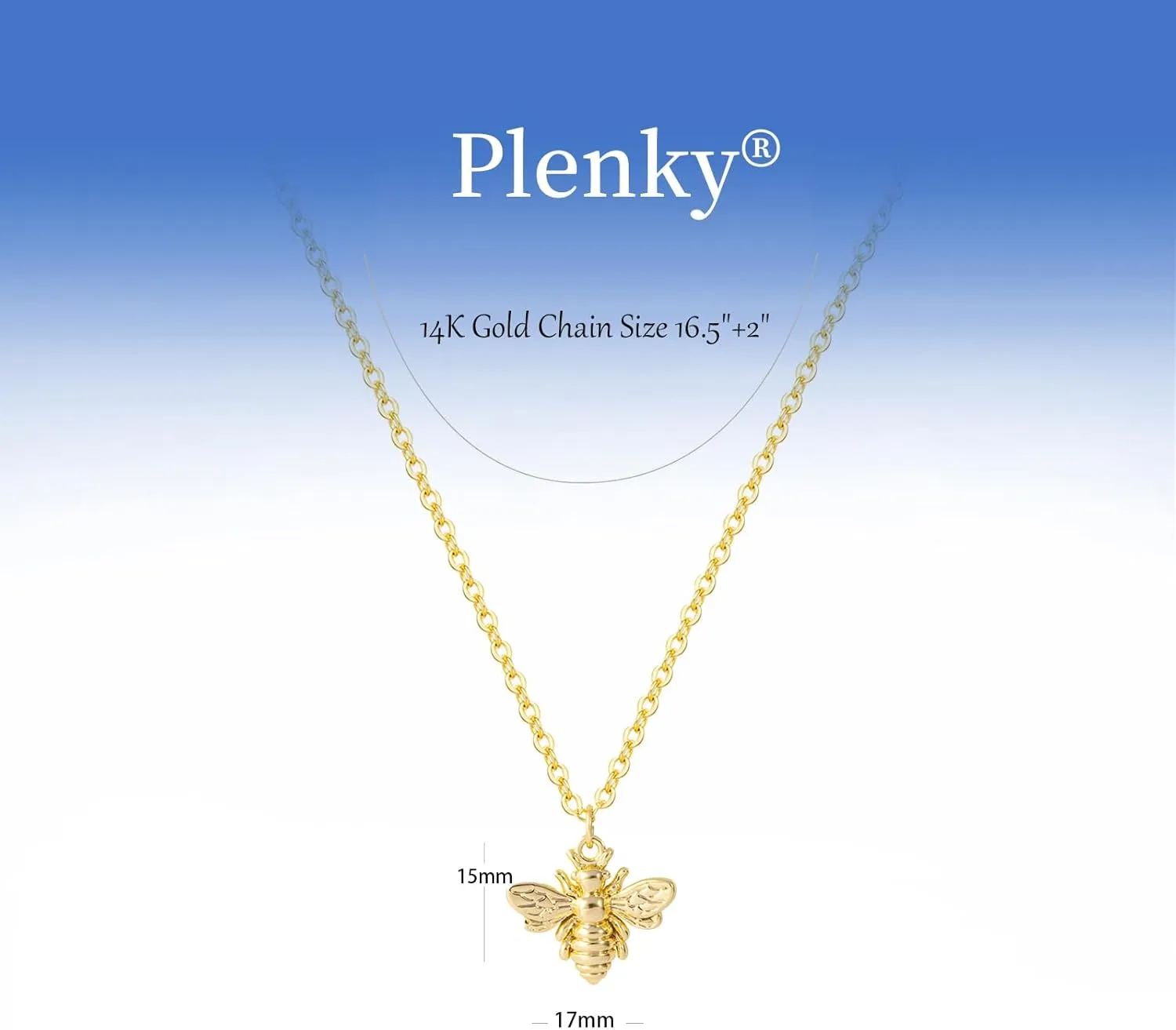 Gold Necklace for Women- Bee Necklace Simple Hummingbird Necklace Infinity Pendant Necklace Jewelry for Girls