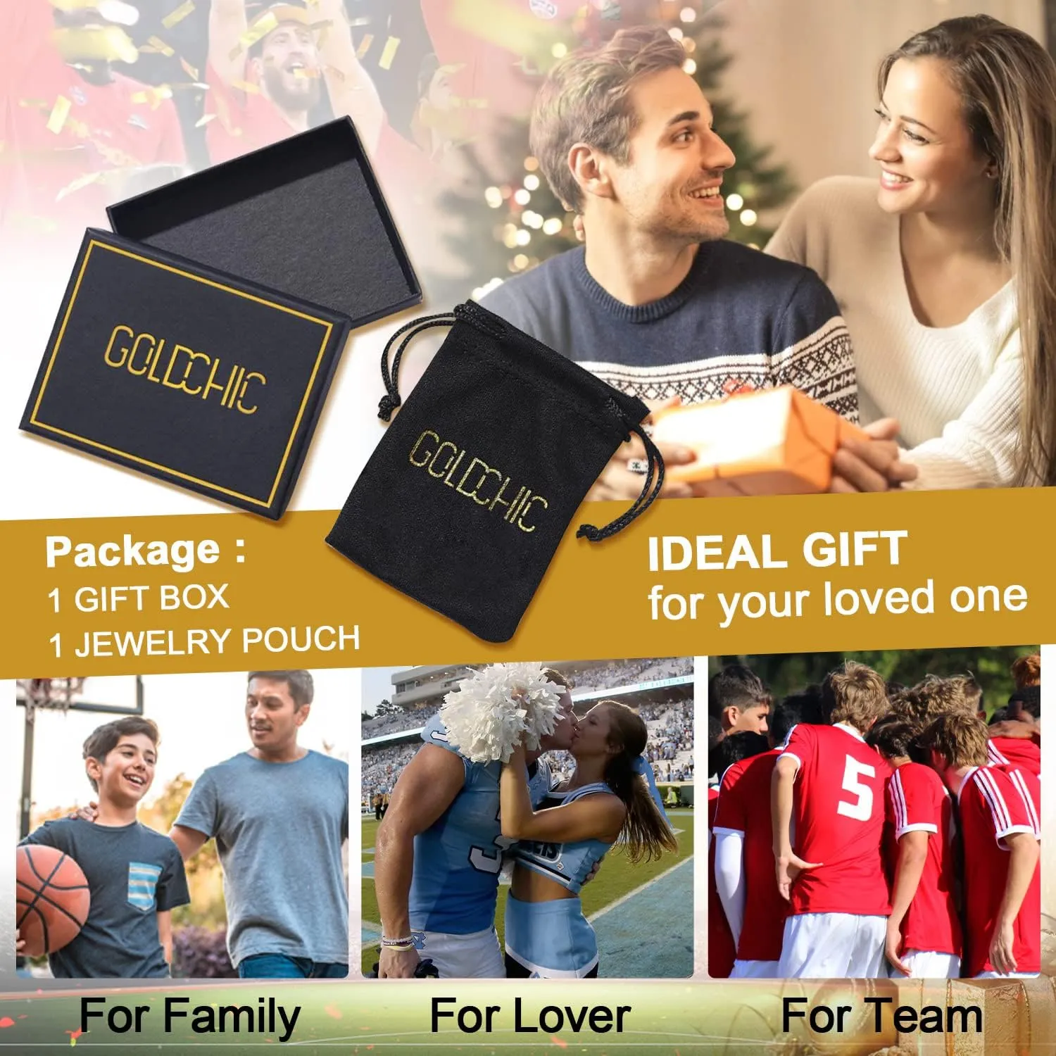 GoldChic Jewelry Sport Number Earrings for Men, Custom Name Stud Earrings For Sport Players Fans, Stainless Steel Baseball Basketball Football Soccer Volleyball Ear Jewelry Gift For Athlete