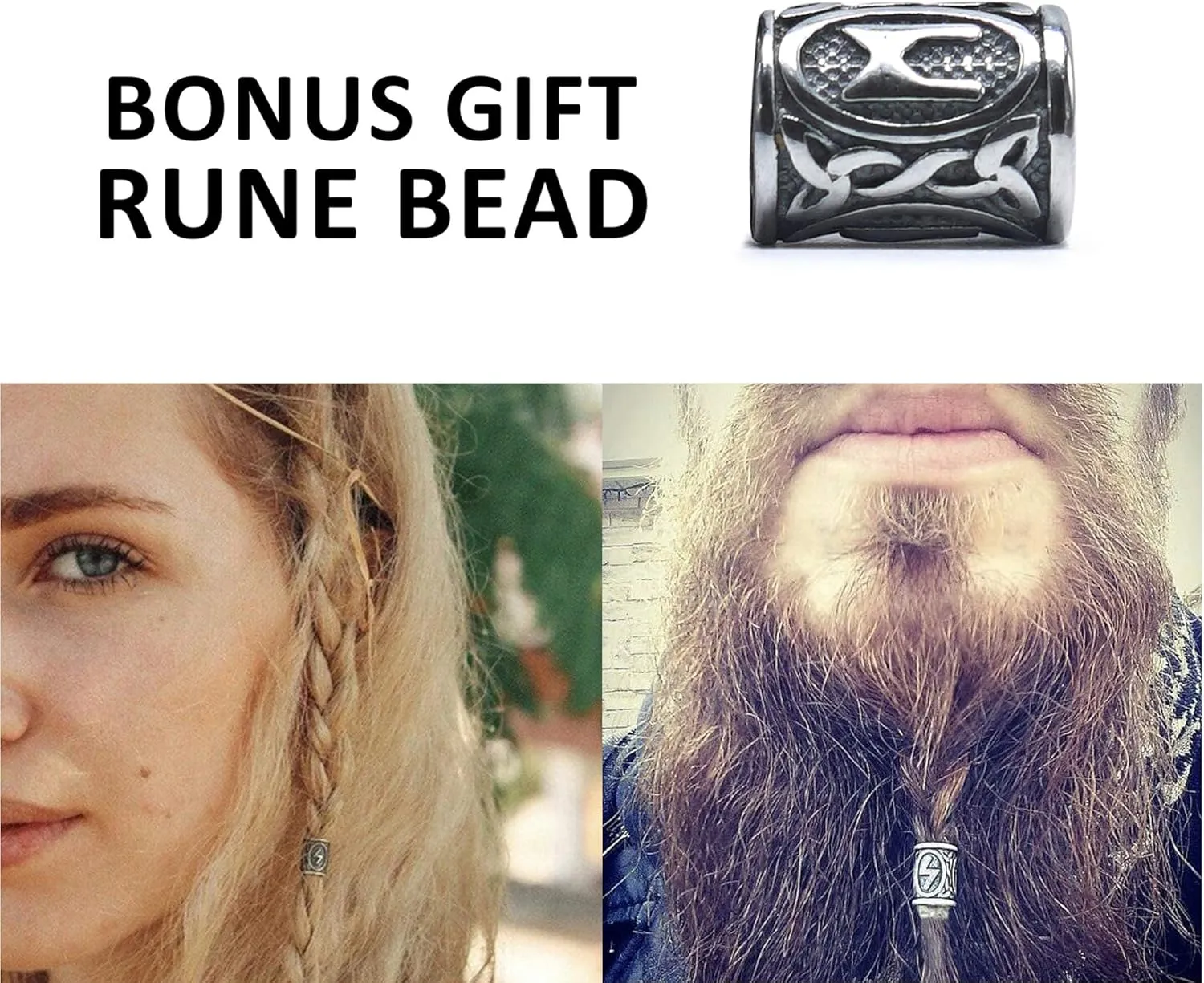 Golden Stainless Steel Viking Compass Vegivisir Ring for Men Women, Norse Pagan Jewelry Ring Viking Rune Beard Beads Gift