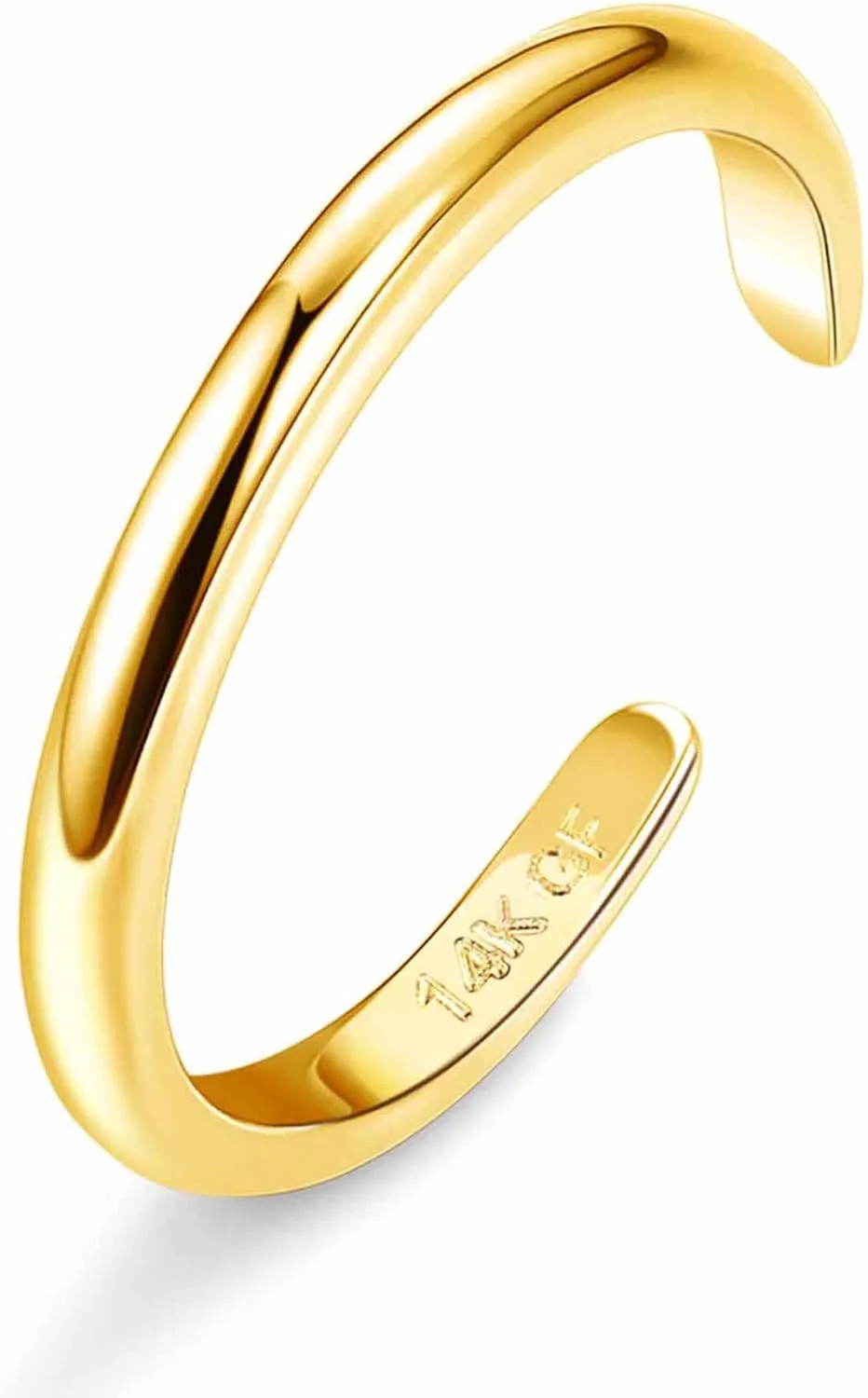 HAIAISO 14K Gold Filled Toe Rings for Women Adjustable Toe Ring Open Band Toe Ring Summer Beach Foot Jewelry