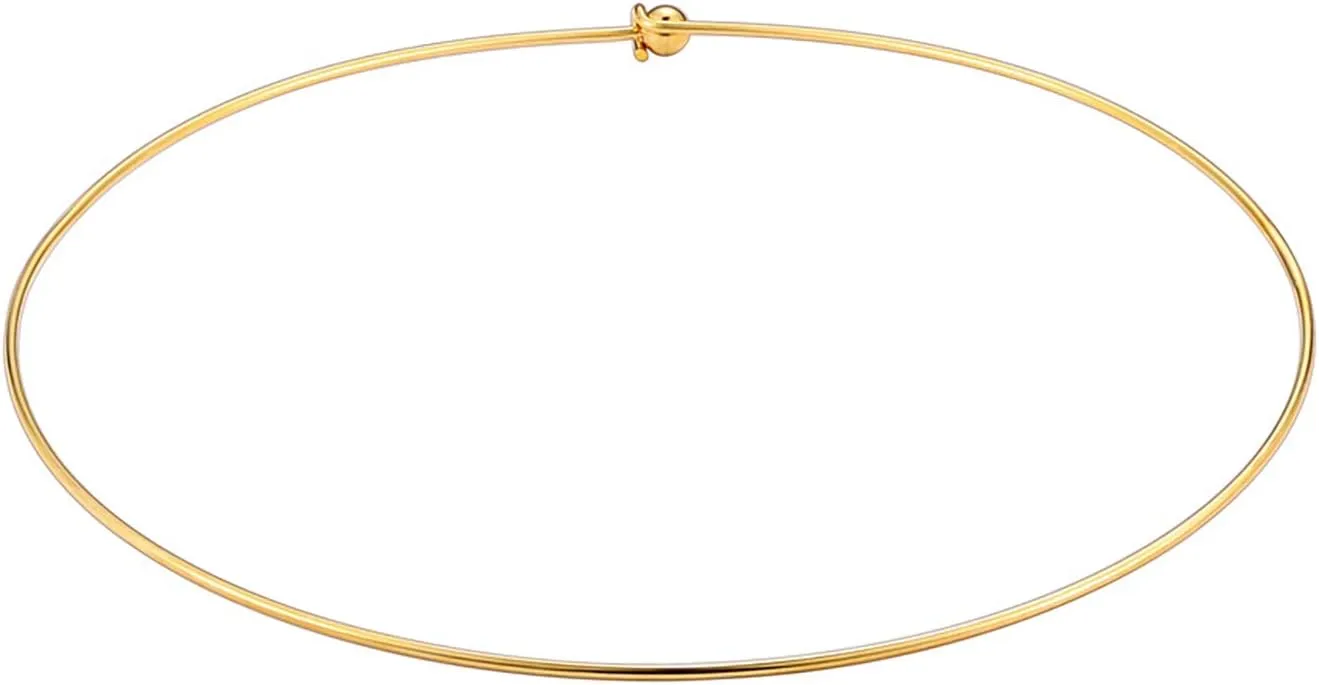 HooAMI Stainless Steel Silver Choker Necklace for Women