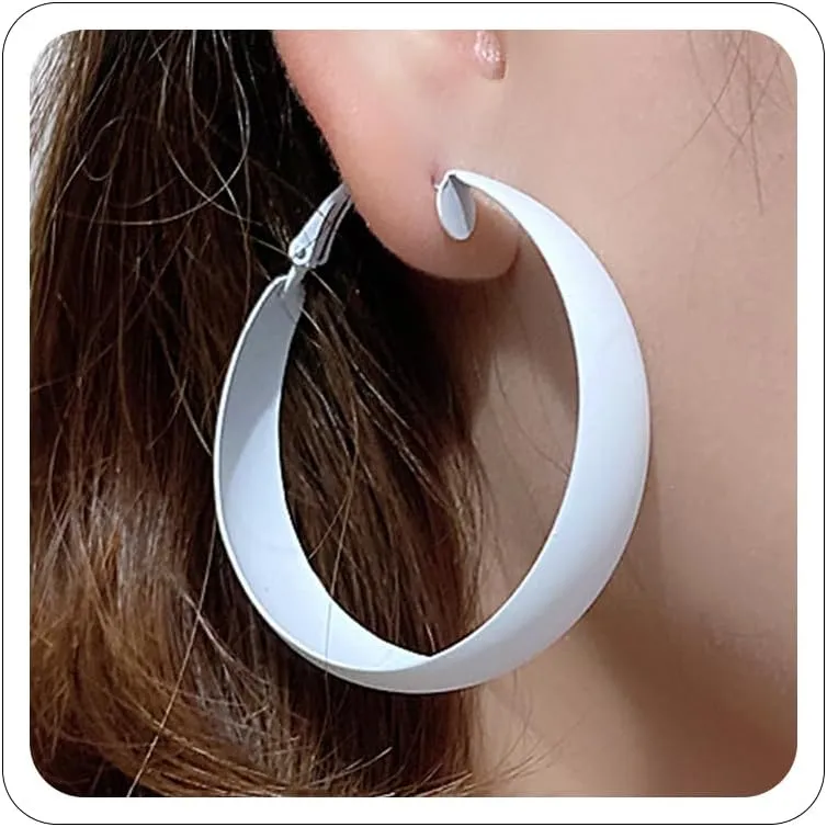 Hoop Earrings for Women Exaggerated Hoops Earring 80s 90s Statement Hoop Earrings Lightweight Anti-Allergy Oversized Hoops Earring for Women