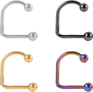 HUASAI Medusa Piercing Jewelry Stainless Steel Monroe Lip Rings for Women U Shaped Ball Tragus Cartilage Earrings Punk Pierced Body Jewelry Set