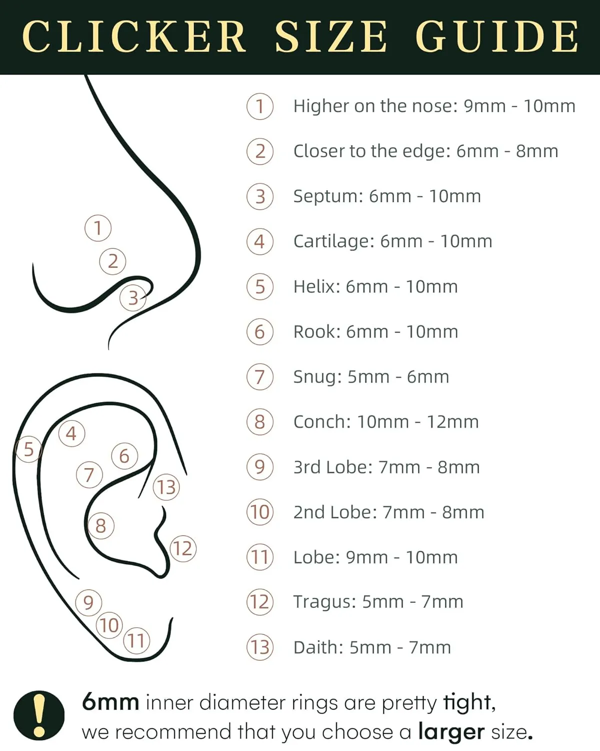 Hypoallergenic 14K Gold Plated Nose Rings Hoops - 18G Surgical Steel Cartilage Earrings Septum Jewelry Hinged Segment Ring CZ Paved Lip Conch Rook Helix Lobe Body Piercing 10MM