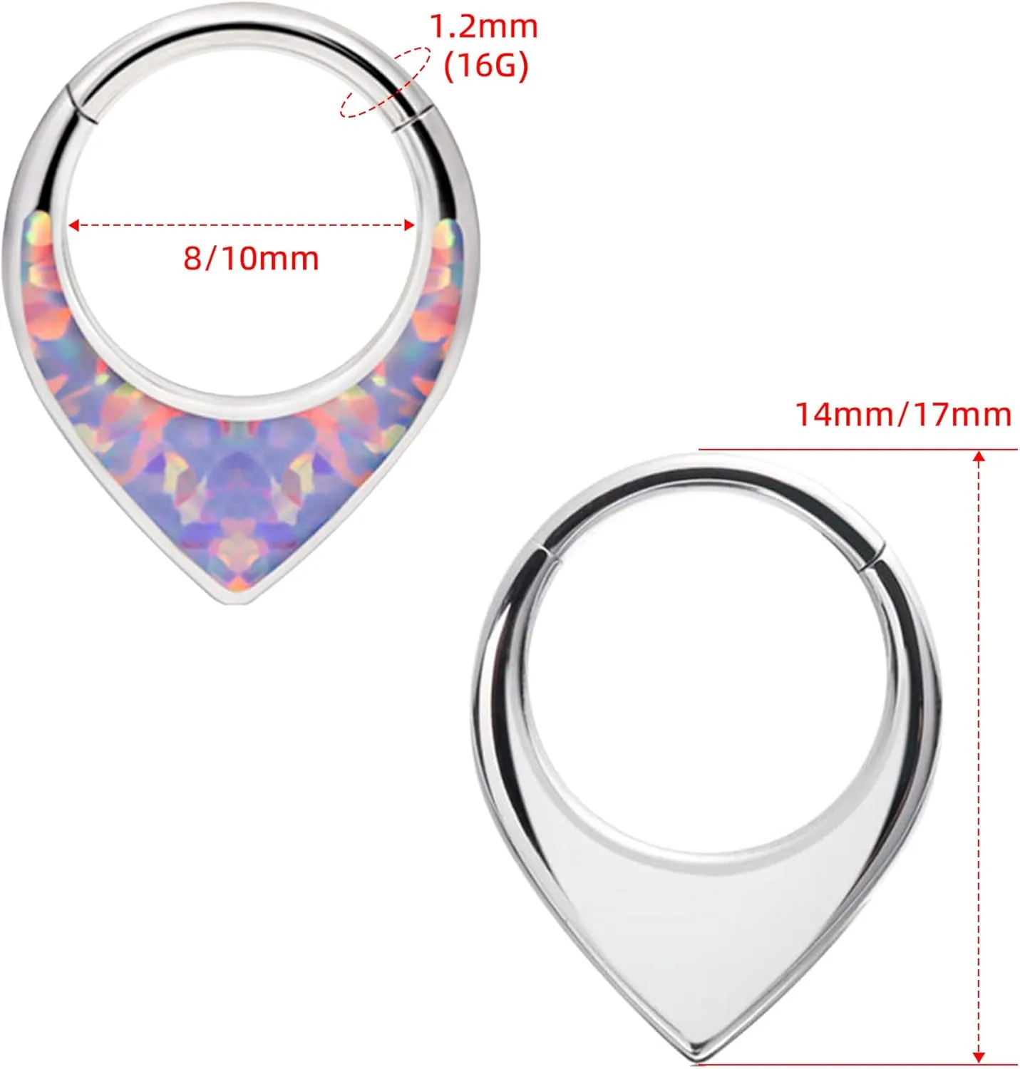 Hypoallergenic Nose Piercing Rings Collection: 316L Surgical Steel Hoop Earrings for Septum, Cartilage, Hinged Helix, Rook, Conch, Tragus, Lip