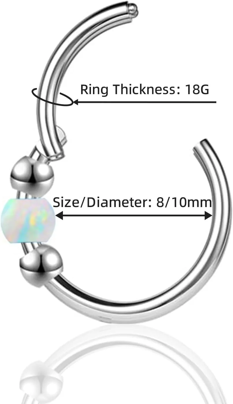 Hypoallergenic Nose Piercing Rings Collection: 316L Surgical Steel Hoop Earrings for Septum, Cartilage, Hinged Helix, Rook, Conch, Tragus, Lip