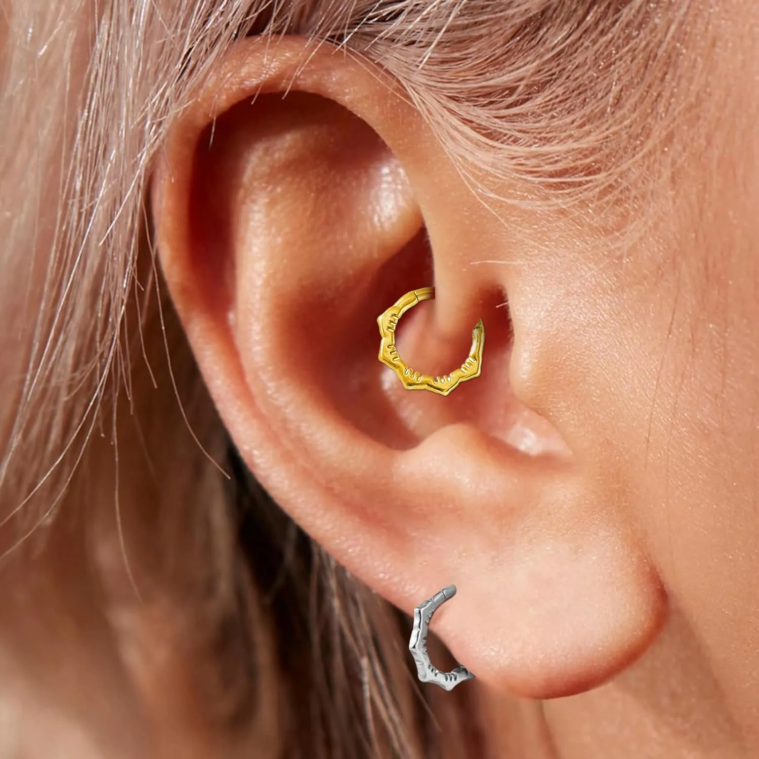Hypoallergenic Nose Piercing Rings Collection: 316L Surgical Steel Hoop Earrings for Septum, Cartilage, Hinged Helix, Rook, Conch, Tragus, Lip