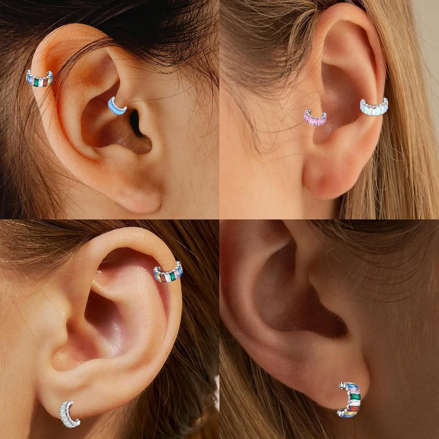 Hypoallergenic Nose Piercing Rings Collection: 316L Surgical Steel Hoop Earrings for Septum, Cartilage, Hinged Helix, Rook, Conch, Tragus, Lip