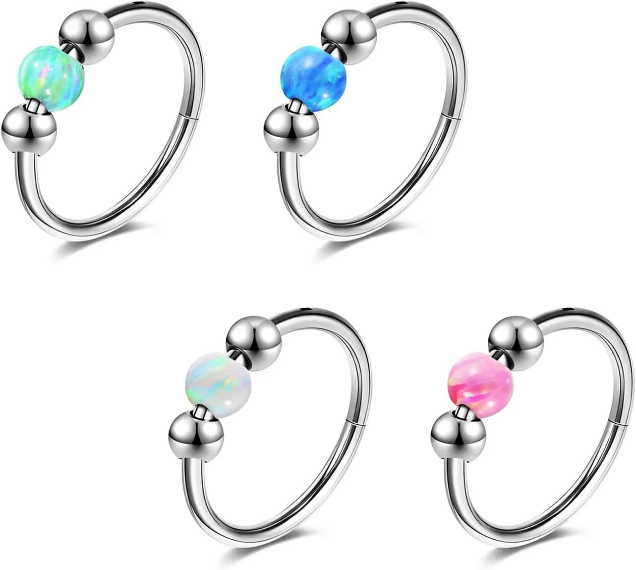 Hypoallergenic Nose Piercing Rings Collection: 316L Surgical Steel Hoop Earrings for Septum, Cartilage, Hinged Helix, Rook, Conch, Tragus, Lip