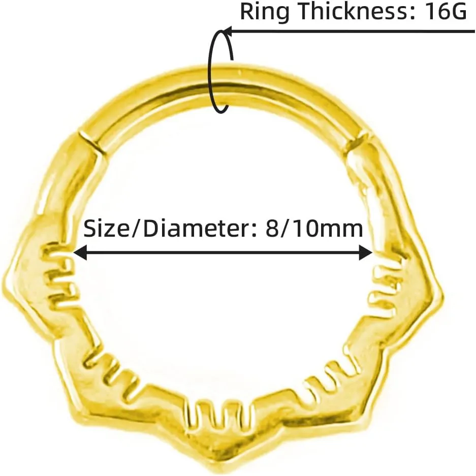Hypoallergenic Nose Piercing Rings Collection: 316L Surgical Steel Hoop Earrings for Septum, Cartilage, Hinged Helix, Rook, Conch, Tragus, Lip