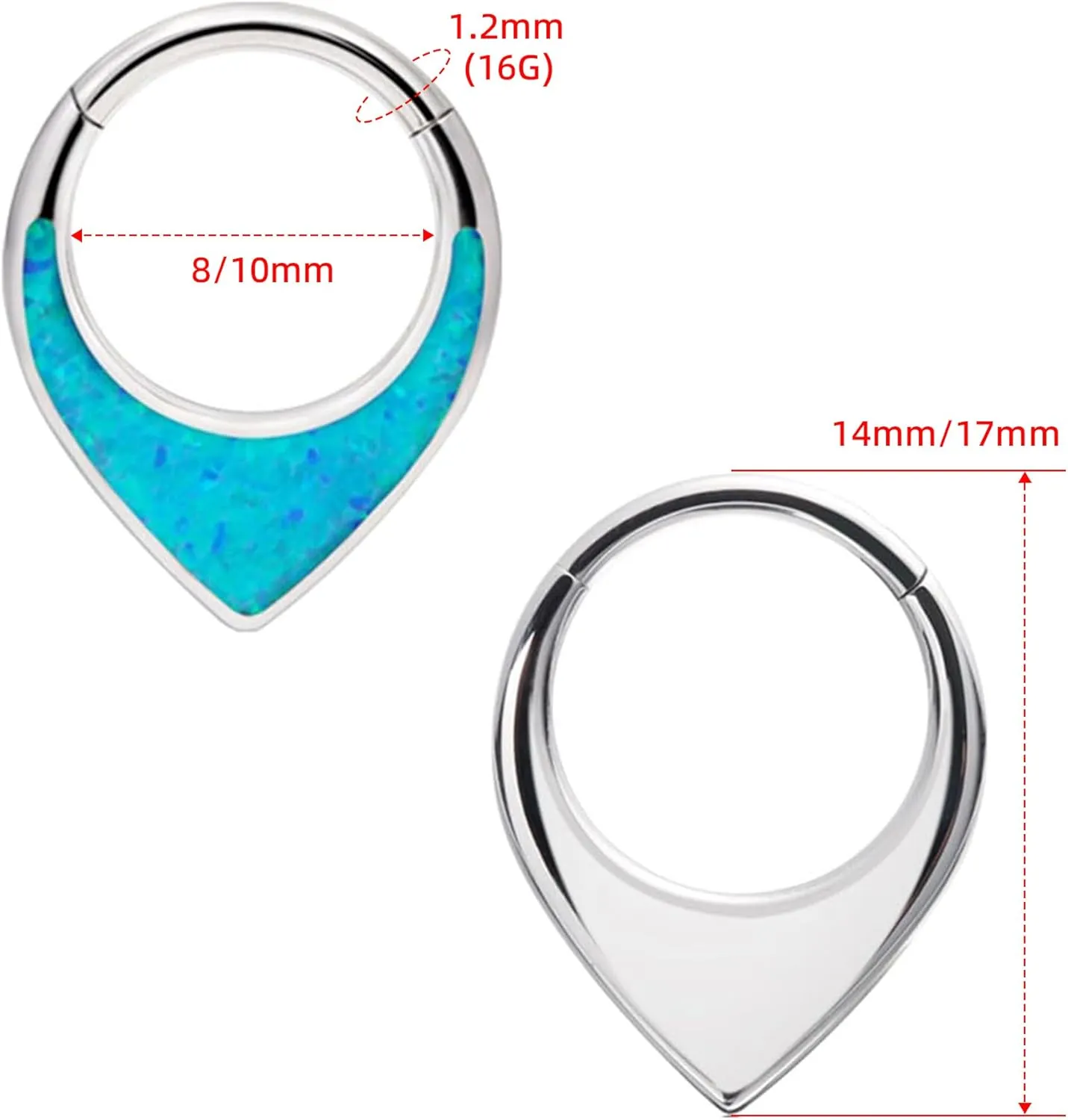 Hypoallergenic Nose Piercing Rings Collection: 316L Surgical Steel Hoop Earrings for Septum, Cartilage, Hinged Helix, Rook, Conch, Tragus, Lip