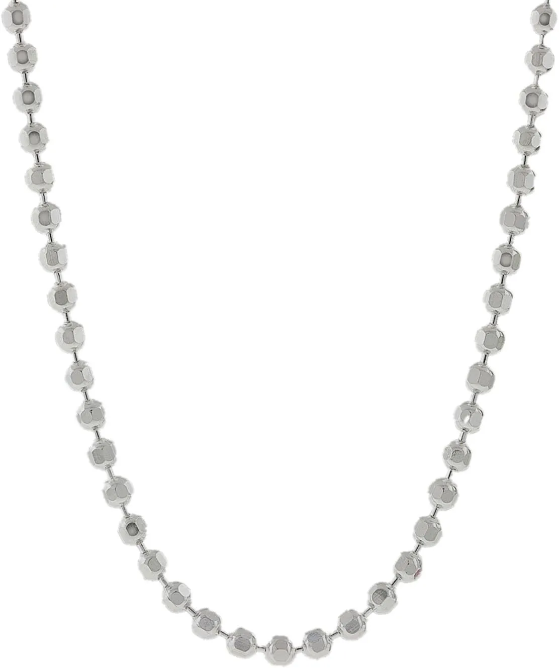 Italian 925 Sterling Silver Bead Diamond-cut 2mm Chain Necklace (16"-30" available) (18)
