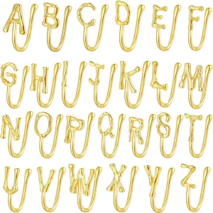JDXN 14K 26PCS Letter Fake Nose Rings Set Ear Clips Non Piercing Earrings Inlaid CZ Non Piercing Jewelry Fake Nose Ring No Pierced Body Jewelry Set for Women Men