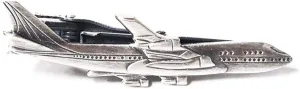 Jumbo Jet Airplane Unique Tie Clasps & Tacks Tie Clip Bar Tie Pin Made in Japan