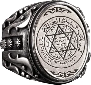 KAMBO Star of David and Faith Symbol Ring, Star Of David Silver Ring, 925 Sterling Silver Ring