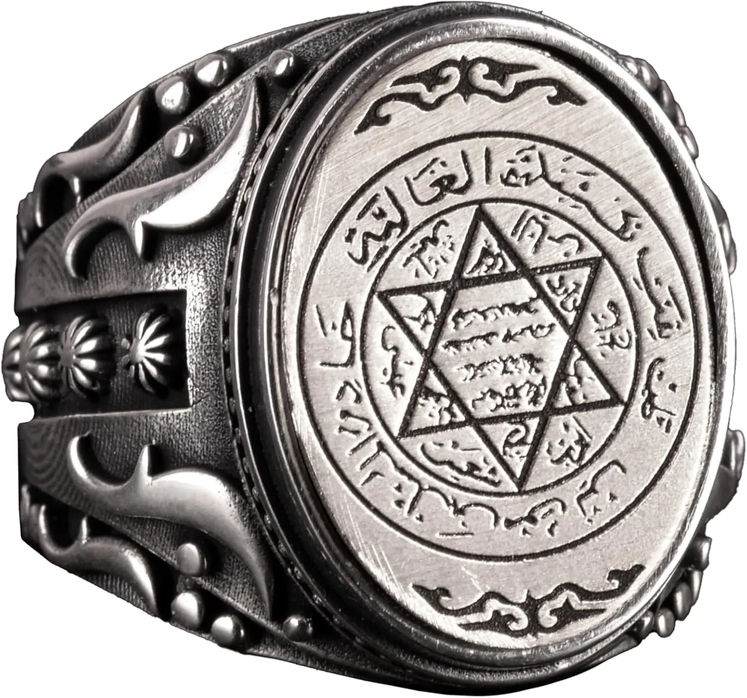 KAMBO Star of David and Faith Symbol Ring, Star Of David Silver Ring, 925 Sterling Silver Ring