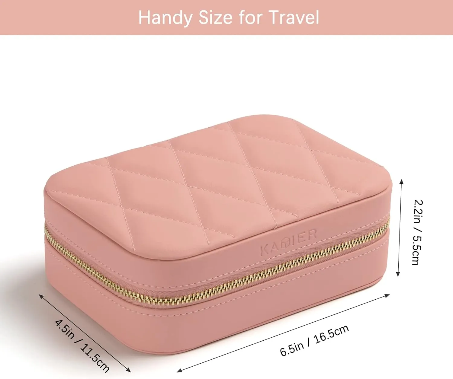 KAMIER Small Jewelry Boxes for Women | Velvet Jewelry Organizer Box for Earrings, Ring, Necklaces | Cute Jewelry Box for Women Men Girls(Pink)