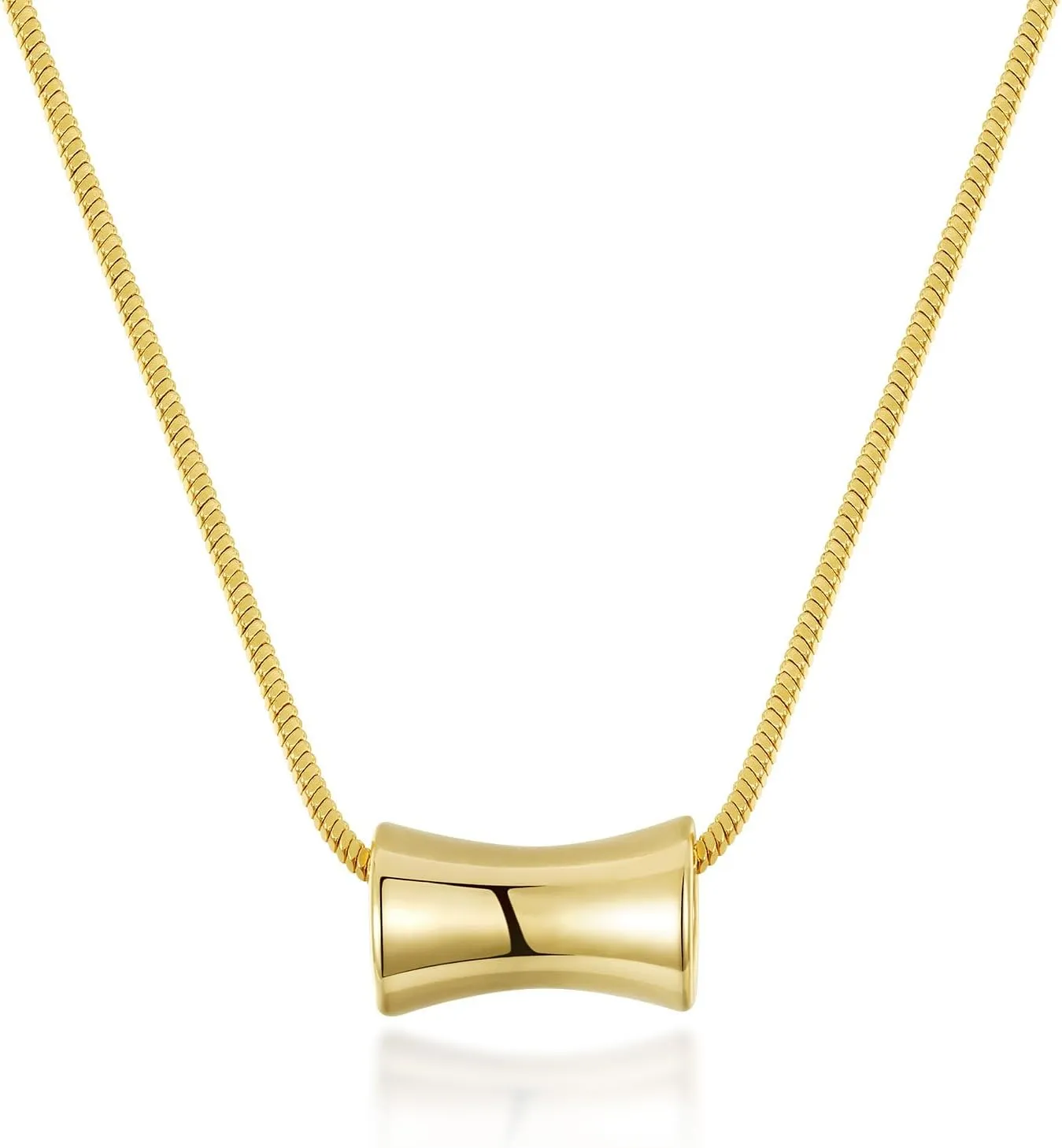 KELORIS PATH Gold Pendant Necklace for Women Simple 14K Gold Plated Dainty Teardrop Necklace Trendy Adjustable Jewelry
