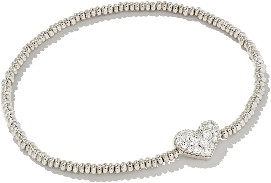 Kendra Scott Ari Pave Crystal Heart Stretch Bracelet, Fashion Jewelry for Women