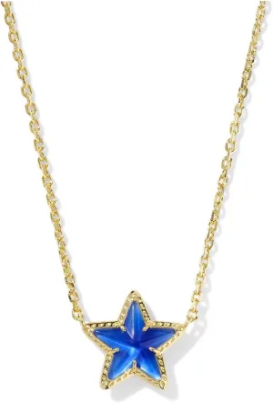 Kendra Scott Womens Cassidy Short Pendant Necklace Gold Cobalt Illusion One Size One Size