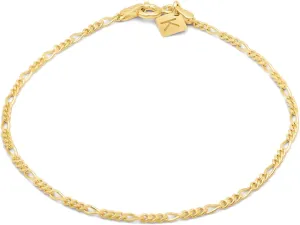 KEZEF Sterling Silver Figaro Link Chain Bracelet Ankelet 2mm Italian