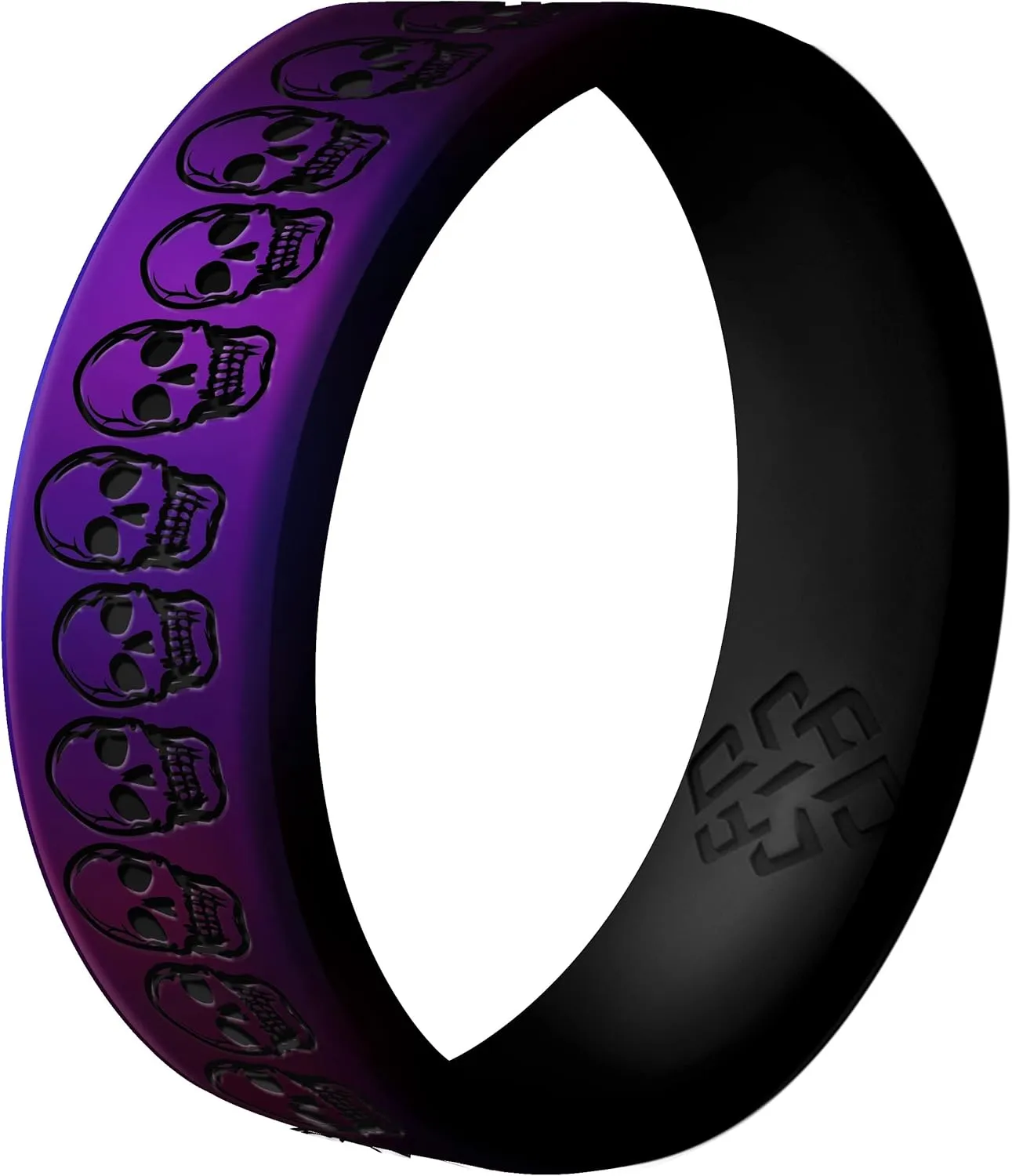 Knot Theory Skulls Skeletons Silicone Ring for Men and Women - Silicone Wedding Band for Sports Activities, Breathable Comfort Fit 6mm Bandwidth