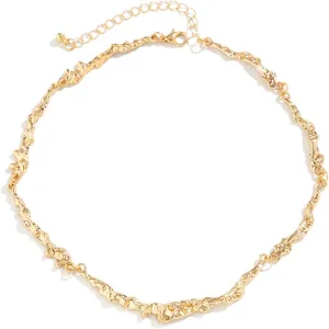KOLODOGO Gold Irregular Lava Choker Necklace and Earrings Set Chunky Statement Necklace Punk Jewelry Set Gold Chain Pendant Necklace for Women