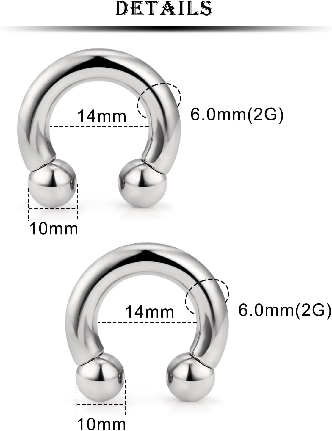 Kridzisw 8G 6G 4G 2G Titanium Septum Ring Gauges Earring Stretching kit Hypoallergenic Lobe Hoop Earring Medical Implant Grade Large Septum Nose Ring Piercing Jewelry for Women Men