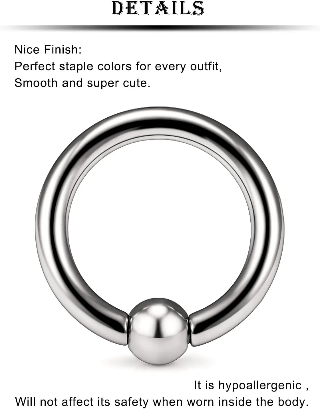 Kridzisw 8G 6G 4G 2G Titanium Septum Ring Gauges Earring Stretching kit Hypoallergenic Lobe Hoop Earring Medical Implant Grade Large Septum Nose Ring Piercing Jewelry for Women Men