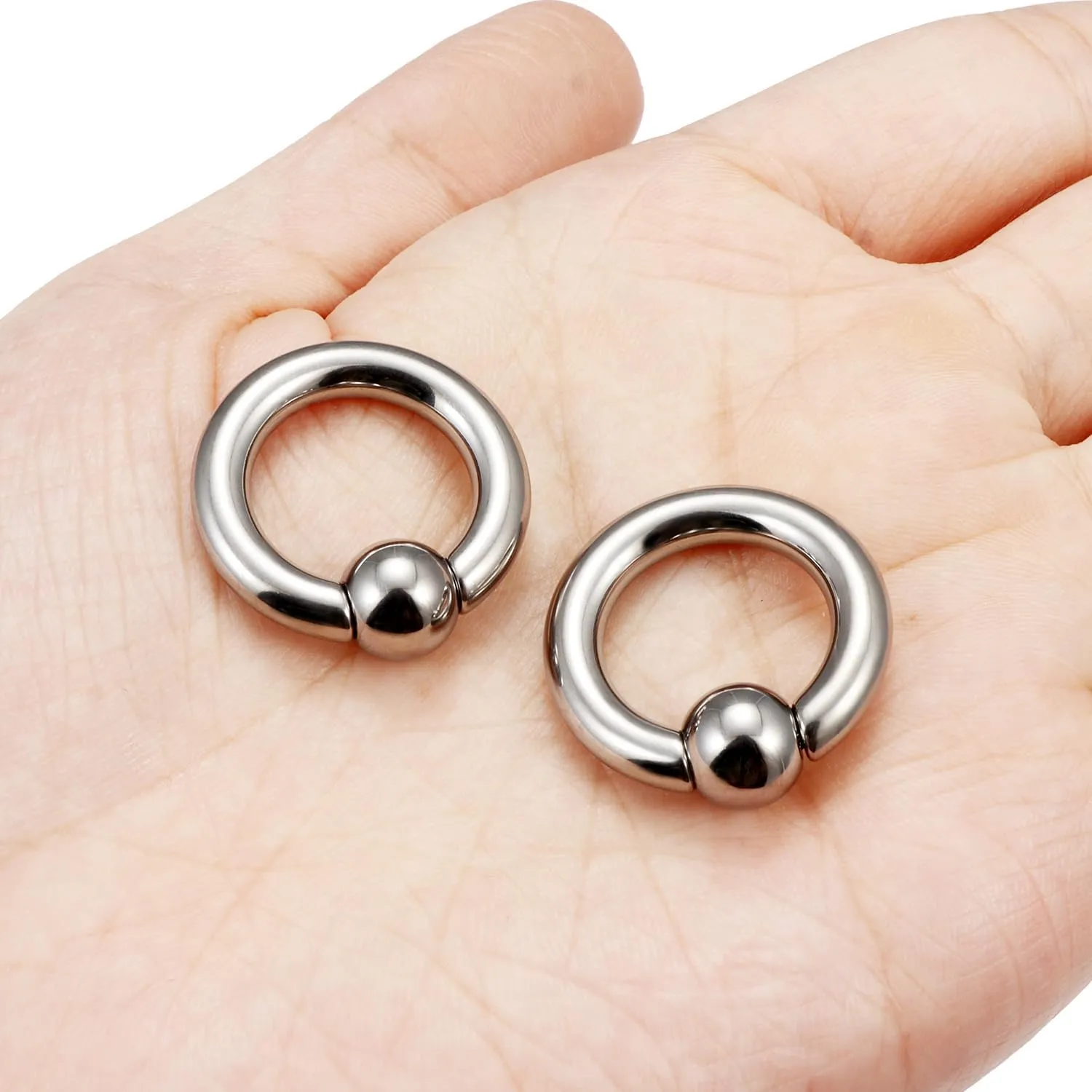 Kridzisw 8G 6G 4G 2G Titanium Septum Ring Gauges Earring Stretching kit Hypoallergenic Lobe Hoop Earring Medical Implant Grade Large Septum Nose Ring Piercing Jewelry for Women Men