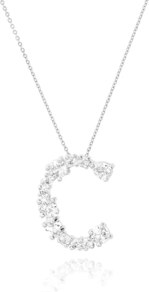 LAVLA Cubic Zirconia Initial Necklace For Women | Dainty Initial Necklace | 18k Gold Plated Colorful Crystal Letter Necklace