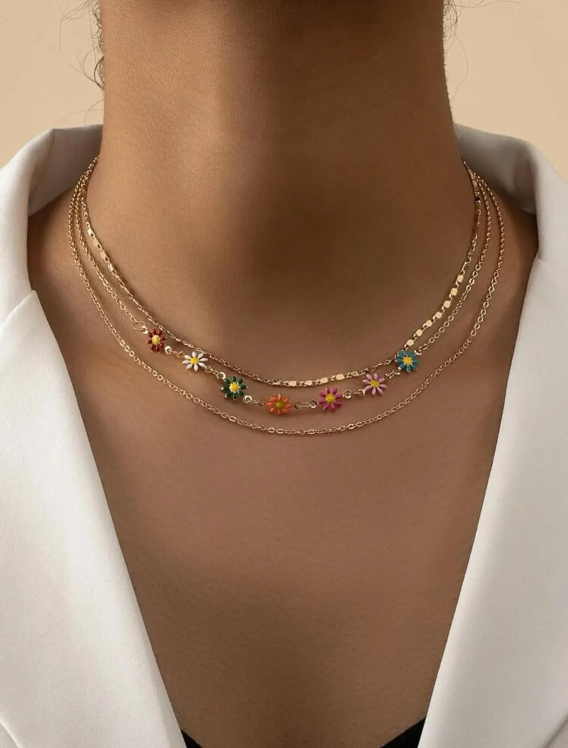 Layered Necklace for Women 14K Gold Silver Plated Dainty Choker Necklace Set Hammered Disc Coin Pearl Bar Pendant Simple Long Layering Chain Necklaces Trendy Jewelry Gifts for Women