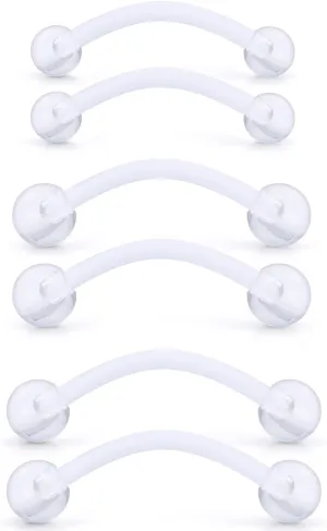Lcolyoli Plastic Snake Eyes Piercing Jewelry Tongue Ring 14G Clear Frog Eyes Tongue Rings Bar Length 12mm 14mm 16mm Curved Barbell Retainer Pregnancy Belly Rings for Women