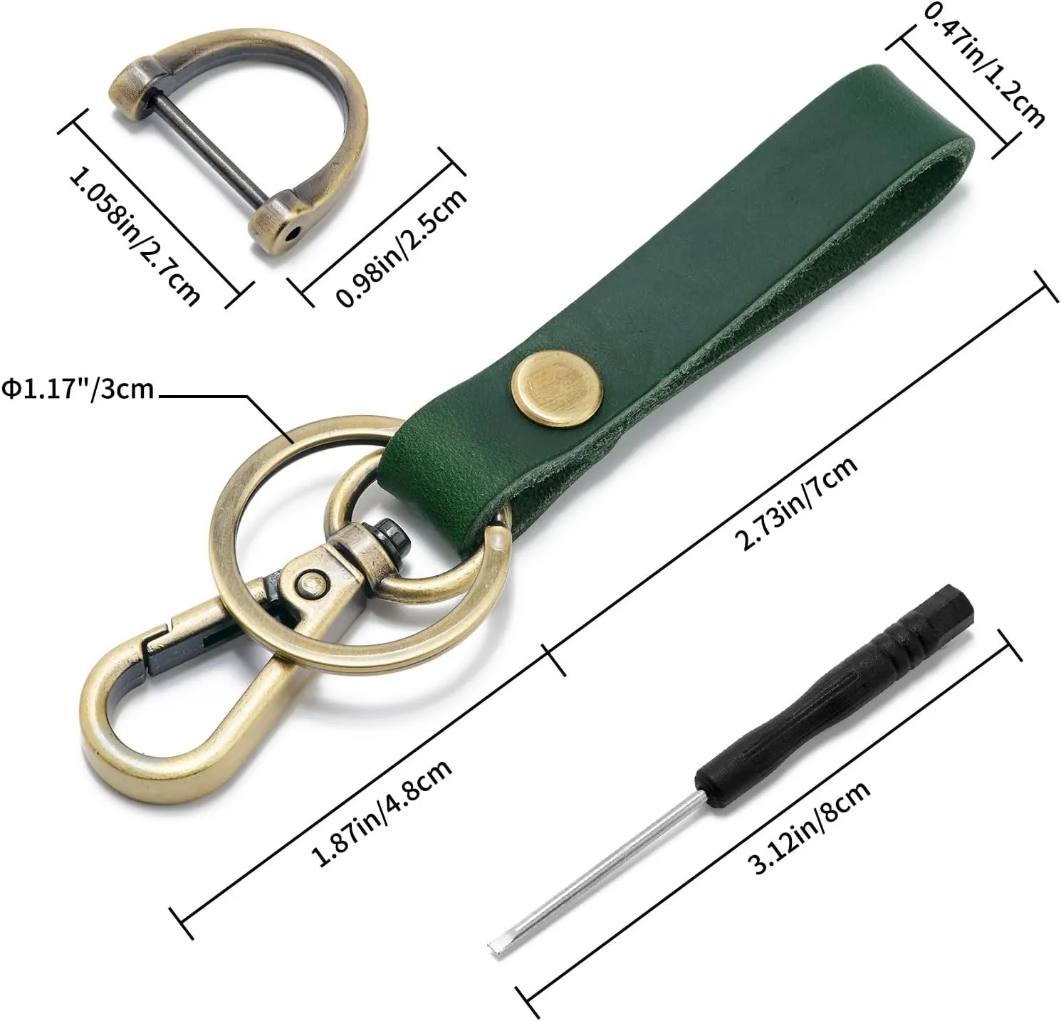 Leather Car Keychain Holder for Men and Women,Universal Keys Fob Key chains Accessories with Carabiner Clip