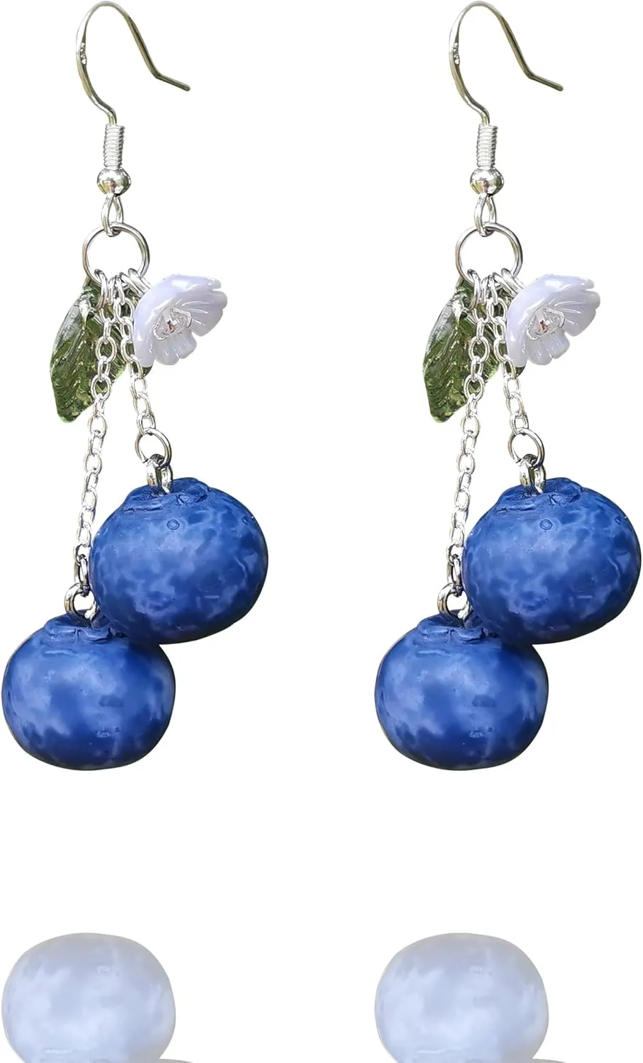 Lemon Blueberry Raspberry Fruit Earring Glass Beaded Dangle Drop Earrings Gold Silver Plated Resin Hypoallergenic Handmade Earrings Cute Fashion Summer Earrings For Women