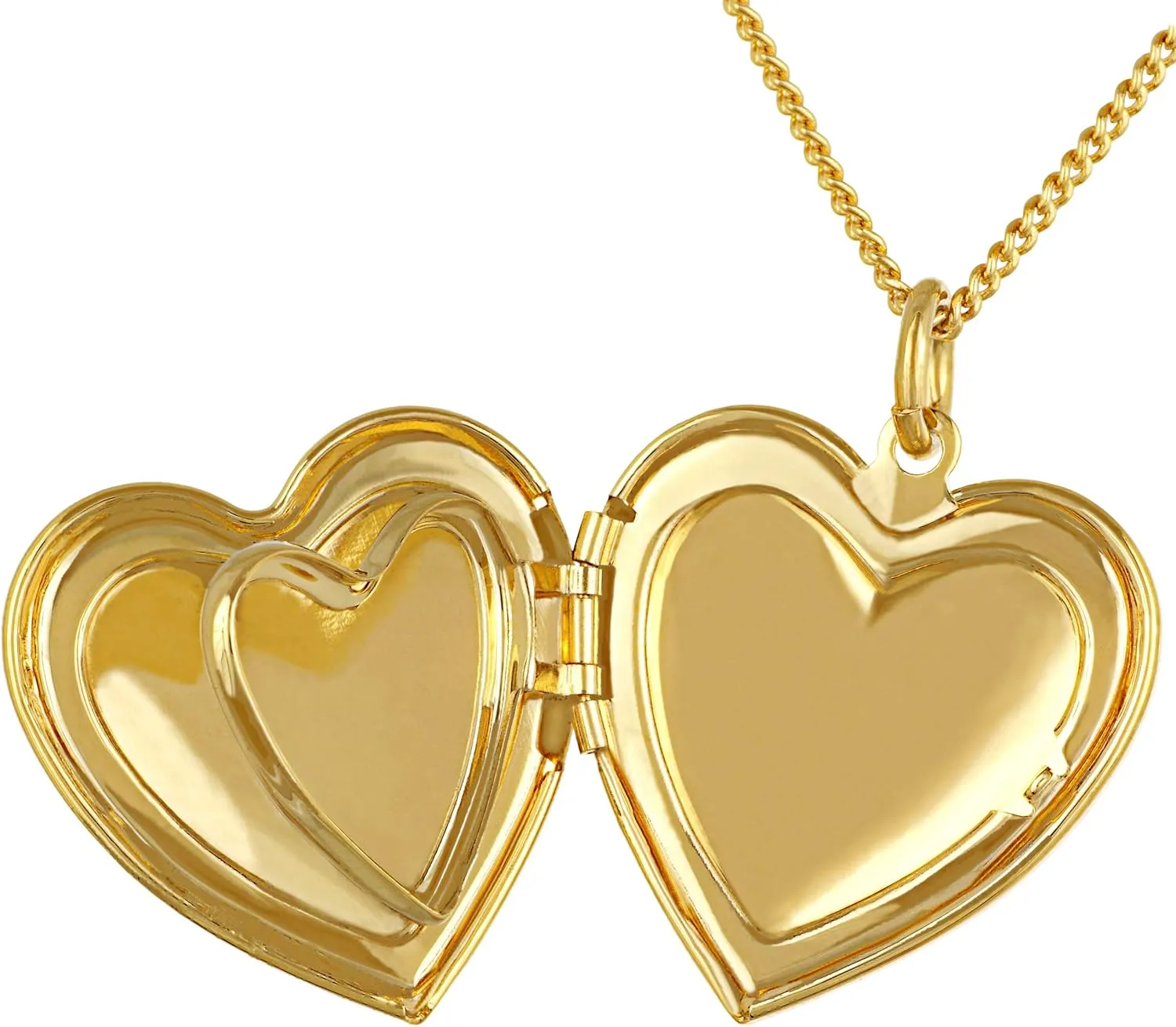 LIFETIME JEWELRY Antique Heart Locket Necklace That Holds Pictures 24k Gold Plated