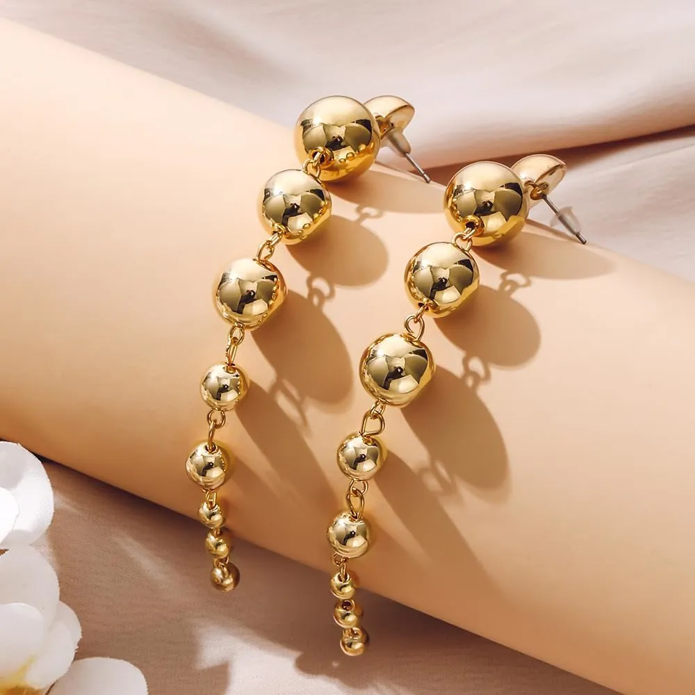 Long Pearl Earrings for Women Boho Gold Pearl Tassel Earrings for Women Bridal Wedding