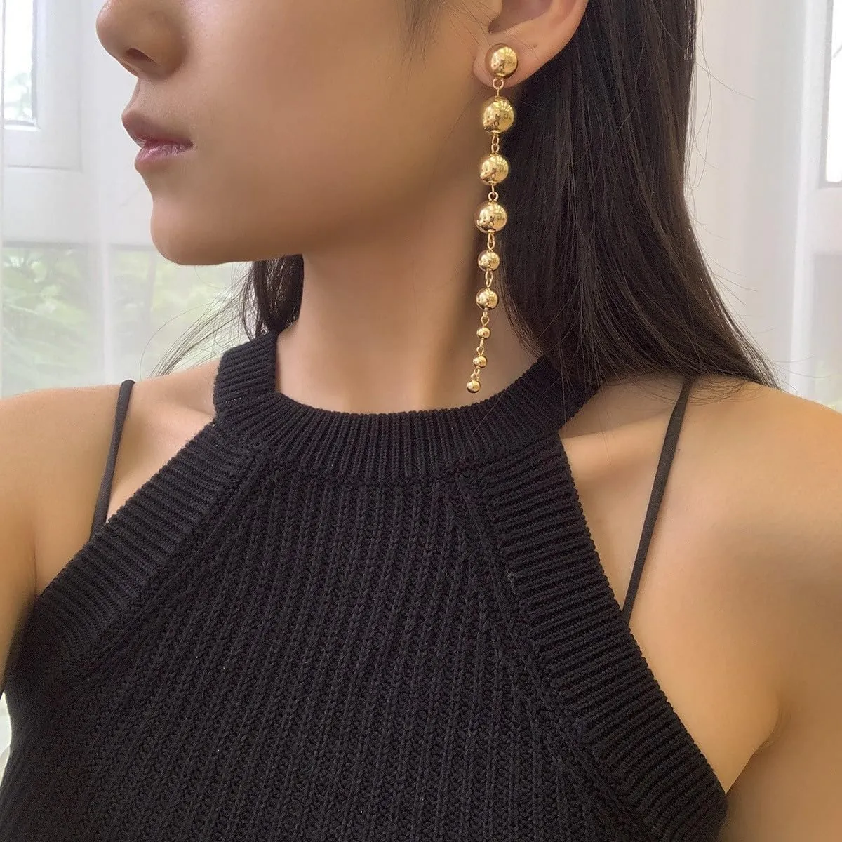 Long Pearl Earrings for Women Boho Gold Pearl Tassel Earrings for Women Bridal Wedding