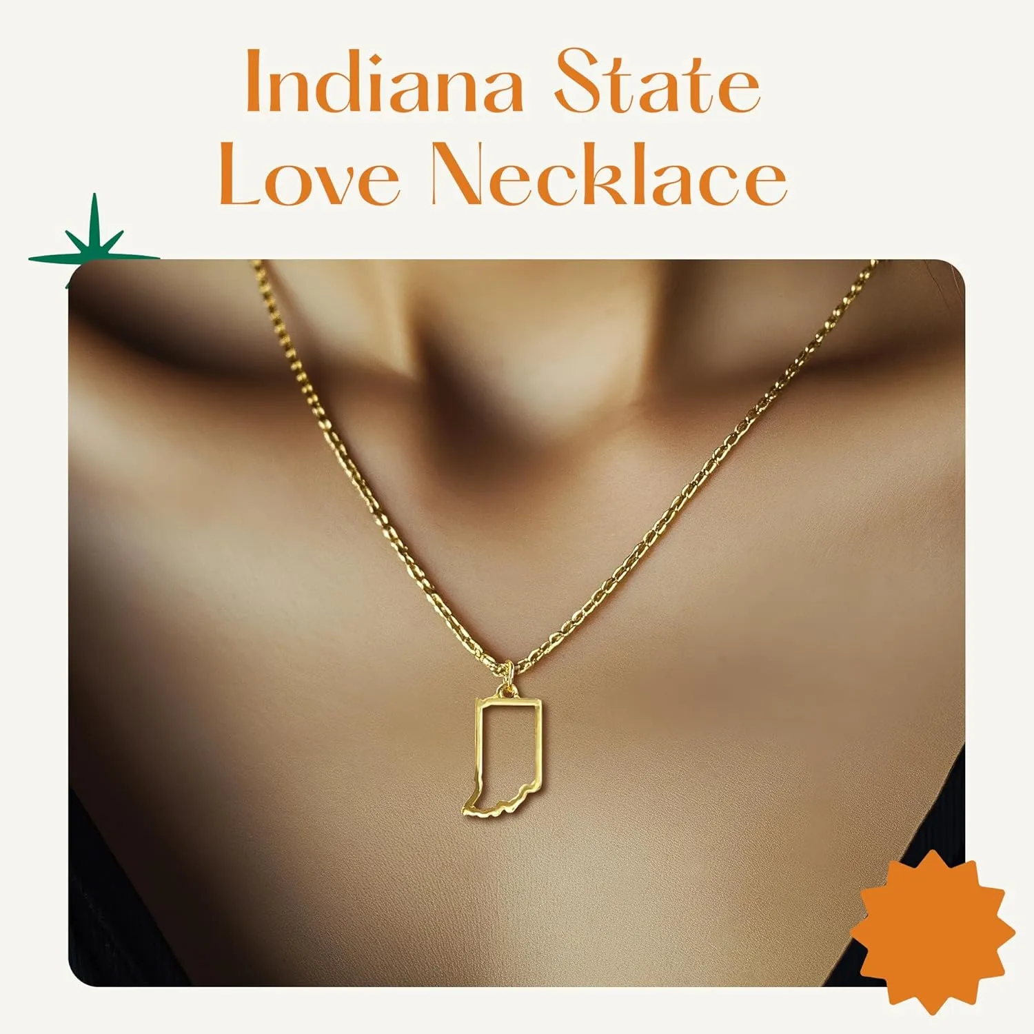 Lucky Feather State Necklace 14K Gold-Dipped Pendant on Adjustable 16-18 Chain