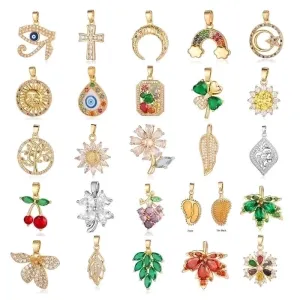 Luxurious Cross Leaves Gem Plating Inlay Zircon Gold Plated Jewelry Accessories Luxurious Cross Leaves Gem Plating Inlay Zircon Gold Plated Jewelry Accessories